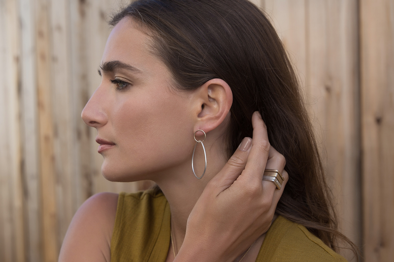 Interlocking Circle & Pear Post Earrings - Colleen Mauer Designs