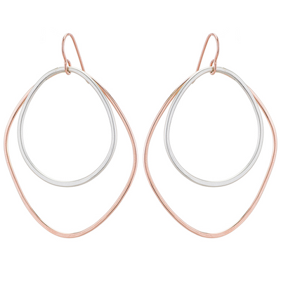 Large Double Angular Hoop Earrings