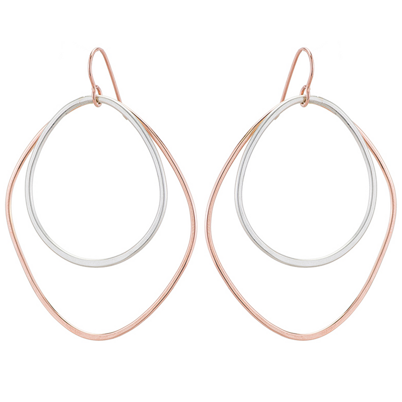 Large Double Angular Hoop Earrings