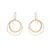 E331s.yg Double Rounded Square Earrings in Sterling Silver and Yellow Gold