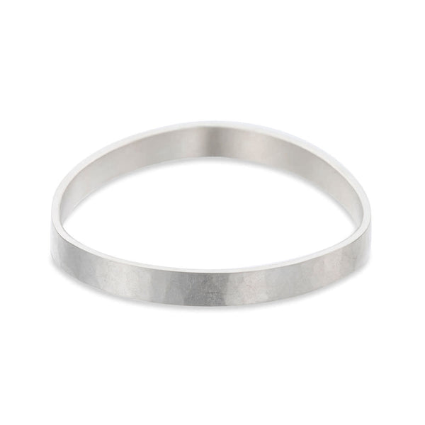 8mm Wide Silver Densa Bangle Bracelet