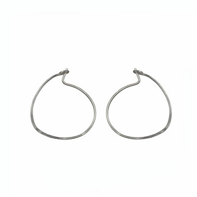 E236s Small Sterling Silver Pull Through Hoop Earrings