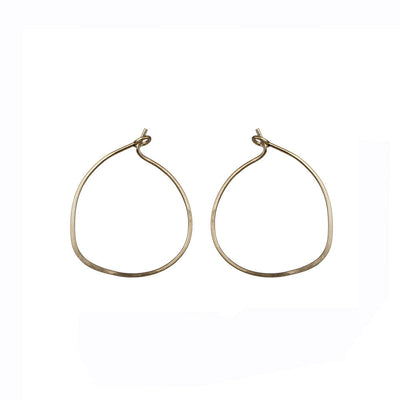 E236yg Small Yellow Gold Pull Through Hoop Earrings