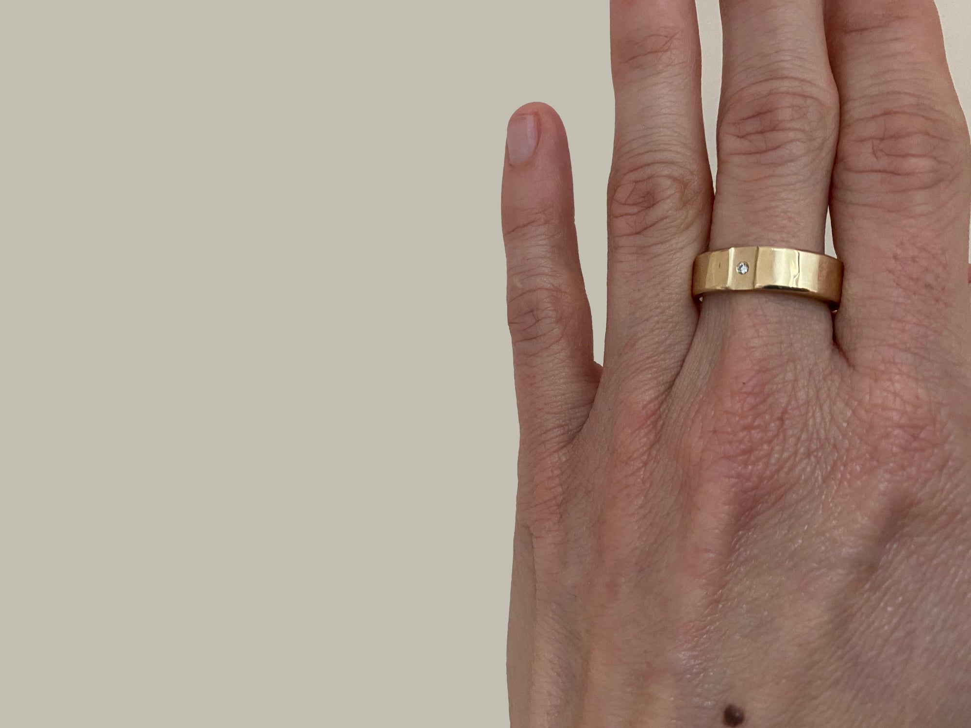 14k Gold Channel & Diamond Ring | Colleen Mauer Designs