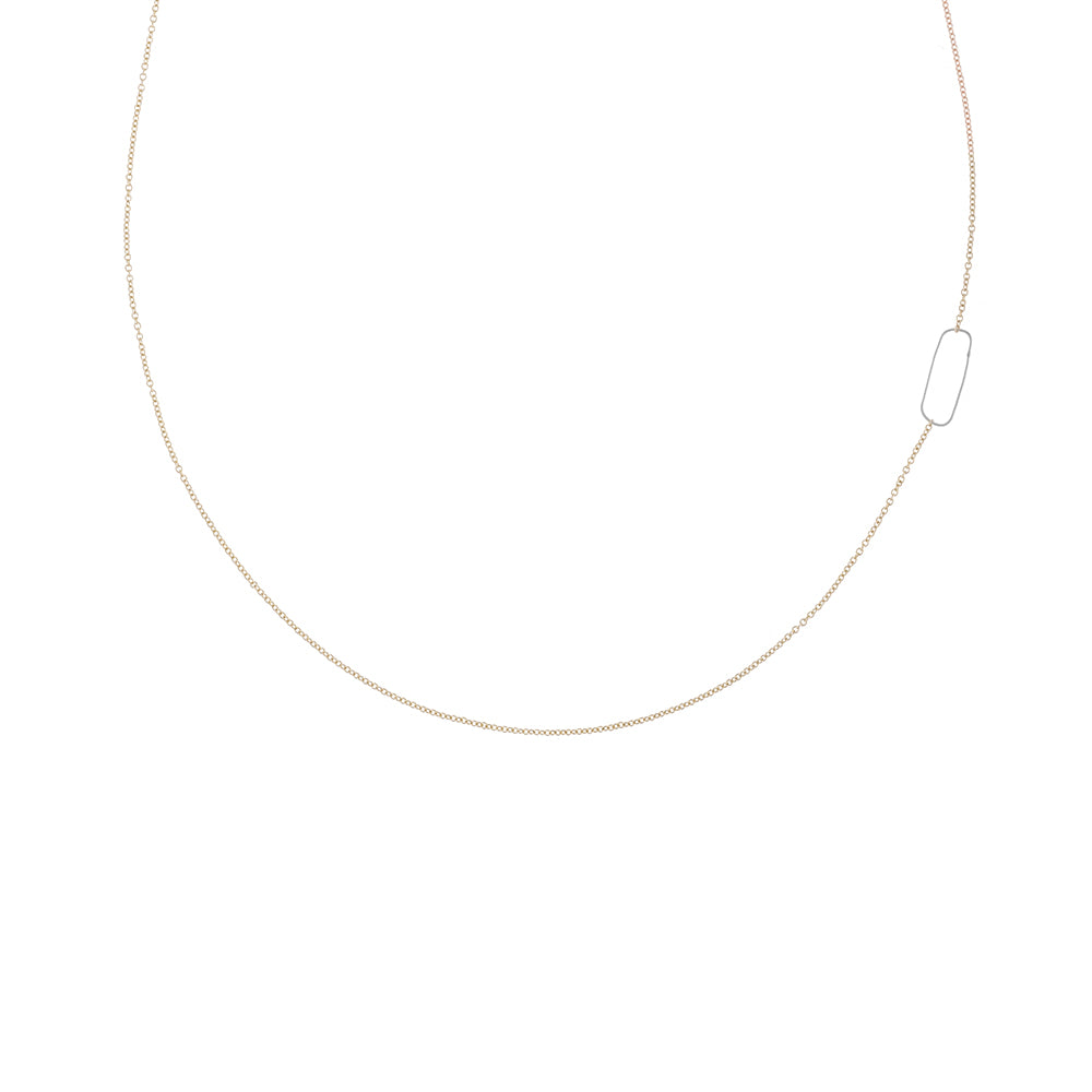 Rectangle & Delicate Chain Necklace | Colleen Mauer Designs